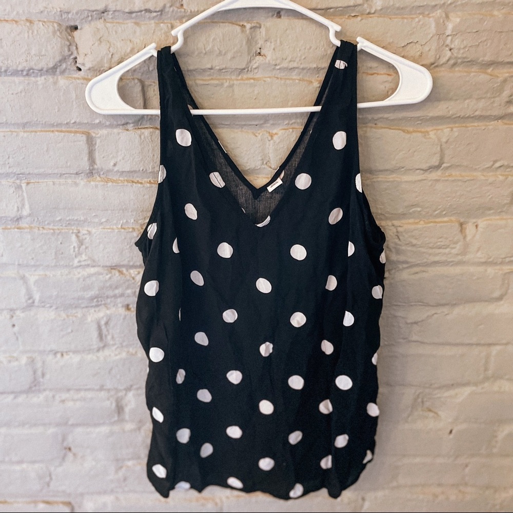 Black and white polka dot tank top